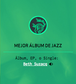 Beth Suzacq nominada a Mejor Album de Jazz Premios MIN